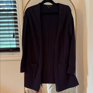 🔶️5 for $30🔶️ Ann Taylor Womens Navy Blue Open Front Duster Cardigan Sweater XS